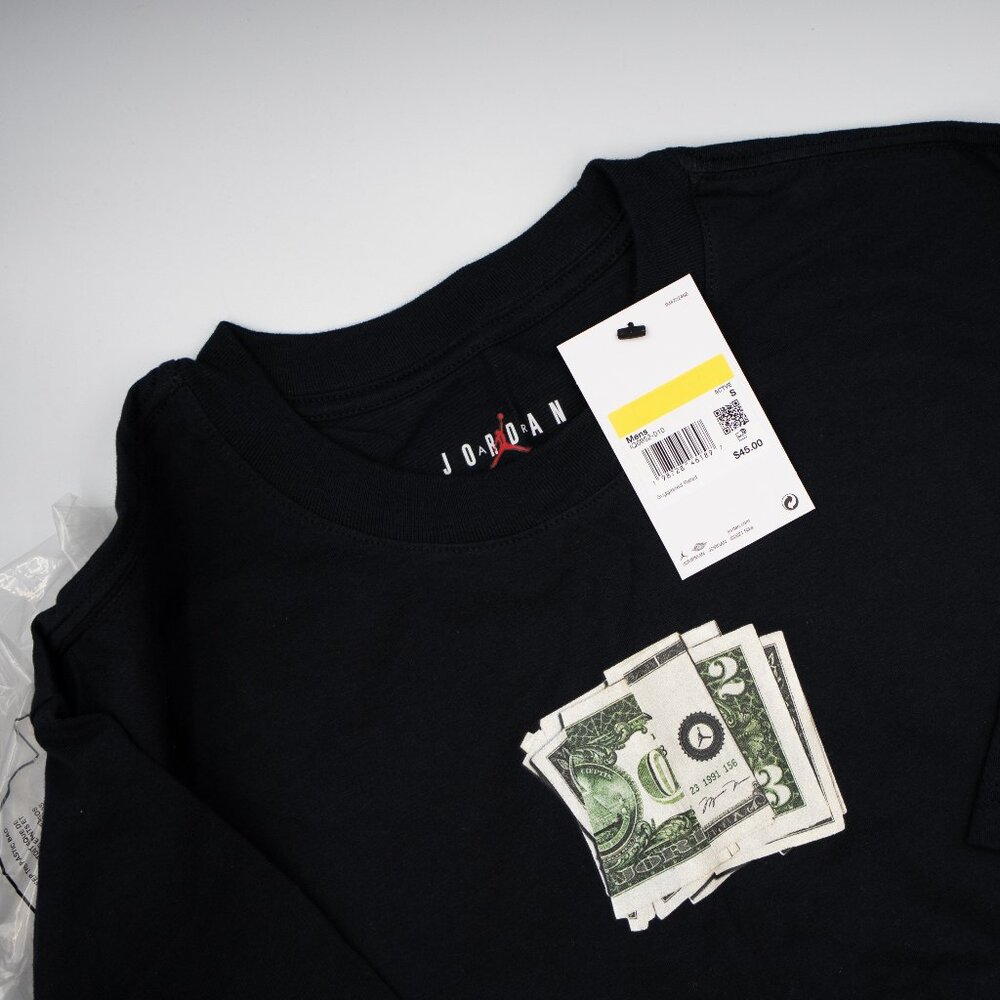 Jordan Men’s Graphic T-Shirt Cash Money Print Black Active NWT Size S